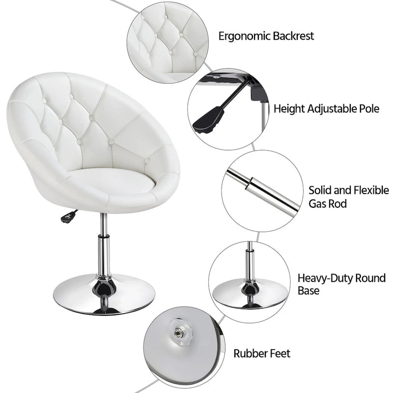 Fauteuil d'appoint Yaheetech moderne en similicuir touffeté