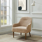 Fauteuil chenille, chaise d'appoint de style moderne avec pieds en bois, design confortable pour salon, chambre, bureau