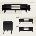 Meuble TV pour téléviseur de 55-60 pouces, Meuble de rangement avec 2 armoires Meuble console, Meuble de salon, de chambre à coucher