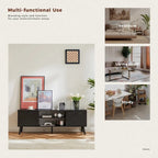 Meuble TV pour téléviseur de 55-60 pouces, Meuble de rangement avec 2 armoires Meuble console, Meuble de salon, de chambre à coucher