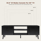Meuble TV pour téléviseur de 55-60 pouces, Meuble de rangement avec 2 armoires Meuble console, Meuble de salon, de chambre à coucher