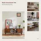 Meuble TV pour téléviseur de 55-60 pouces, Meuble de rangement avec 2 armoires Meuble console, Meuble de salon, de chambre à coucher