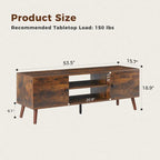 Meuble TV pour téléviseur de 55-60 pouces, Meuble de rangement avec 2 armoires Meuble console, Meuble de salon, de chambre à coucher