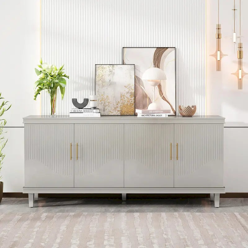 Large 4-Door Cabinet for Living Room, Kitchen, Bedroom, Hallway
