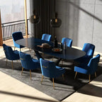 Lot de 8 chaises de salle à manger SEYNAR Modern Glam en velours, chaises capitonnées pour salon (sans table)