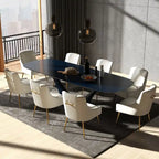 Lot de 8 chaises de salle à manger SEYNAR Modern Glam en velours, chaises capitonnées pour salon (sans table)