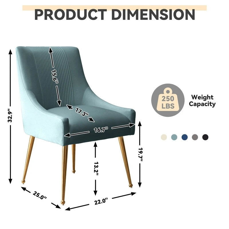 Lot de 8 chaises de salle à manger SEYNAR Modern Glam en velours, chaises capitonnées pour salon (sans table)