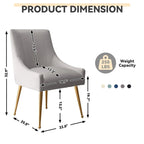 Lot de 8 chaises de salle à manger SEYNAR Modern Glam en velours, chaises capitonnées pour salon (sans table)