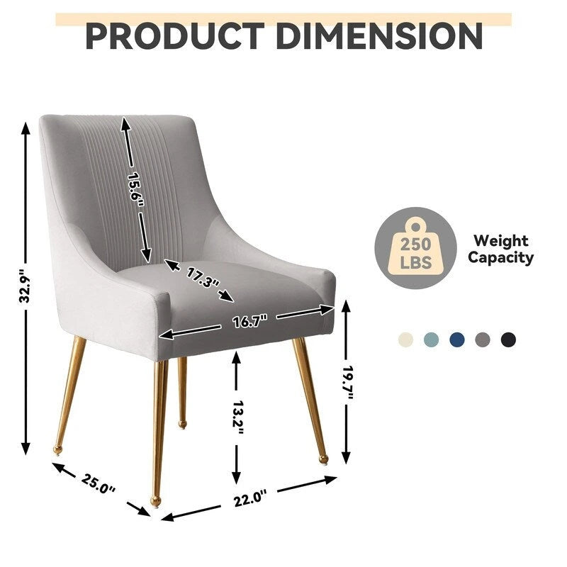 Lot de 8 chaises de salle à manger SEYNAR Modern Glam en velours, chaises capitonnées pour salon (sans table)