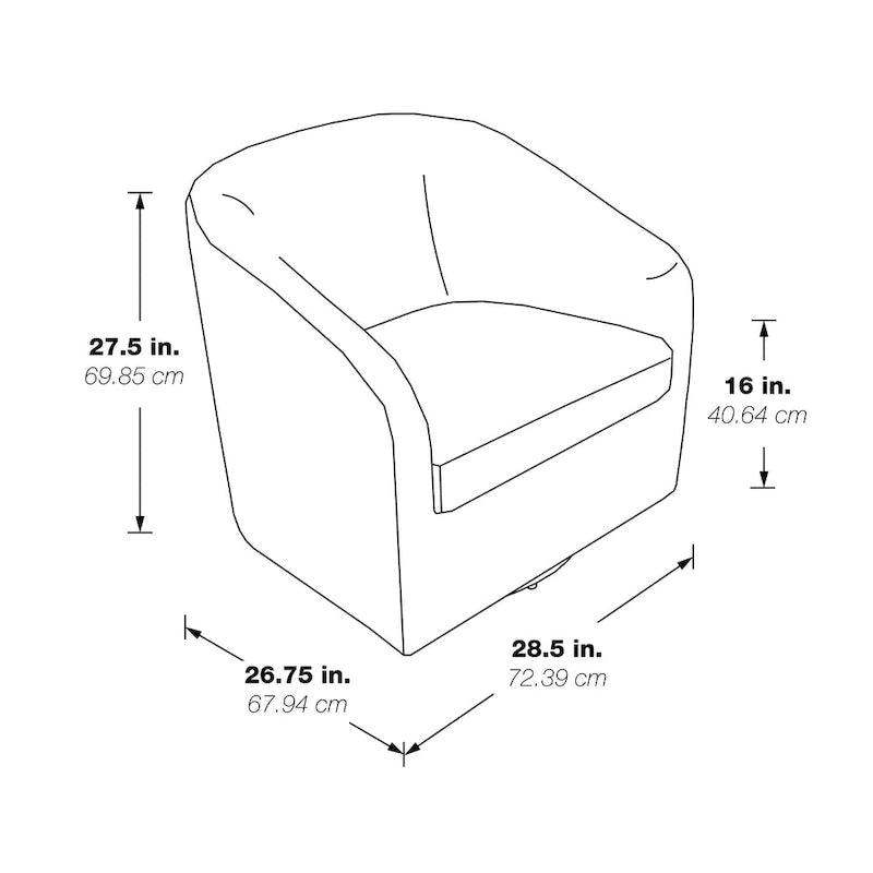 Fauteuil pivotant Parker en Sterling