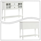 Console en bois vintage française avec deux portes vitrées