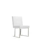 Lot de 2 chaises de salle à manger Boly 19 pouces, piètement cantilever en acier chromé, blanc
