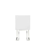 Lot de 2 chaises de salle à manger Boly 19 pouces, piètement cantilever en acier chromé, blanc