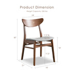 Chaises de salle à manger Beck mi-siècle en noyer rembourrées (Lot de 2)