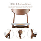 Chaises de salle à manger Beck mi-siècle en noyer rembourrées (Lot de 2)