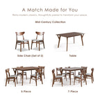 Chaises de salle à manger Beck mi-siècle en noyer rembourrées (Lot de 2)
