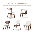 Chaises de salle à manger Beck mi-siècle en noyer rembourrées (Lot de 2)