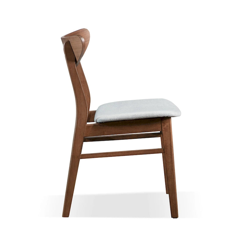 Chaises de salle à manger Beck mi-siècle en noyer rembourrées (Lot de 2)