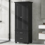 Meuble de rangement haut indépendant avec 2 tiroirs et 2 portes pour salle de bain/bureau