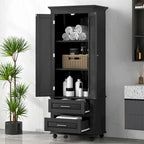 Meuble de rangement haut indépendant avec 2 tiroirs et 2 portes pour salle de bain/bureau
