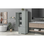 Meuble de rangement haut indépendant avec 2 tiroirs et 2 portes pour salle de bain/bureau