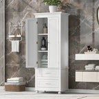 Meuble de rangement haut indépendant avec 2 tiroirs et 2 portes pour salle de bain/bureau