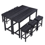 Ensemble table de bar et 8 tabourets hauts avec prises électriques intégrées
