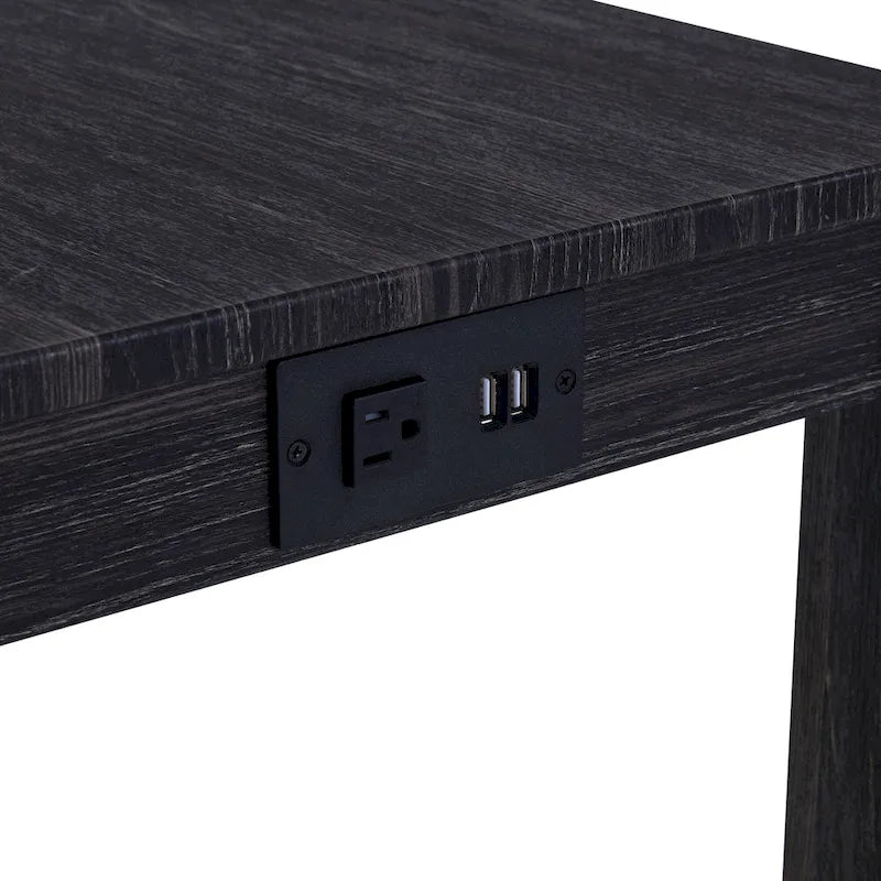 Ensemble table de bar et 8 tabourets hauts avec prises électriques intégrées