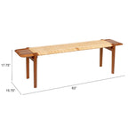 Banc en teck et rotin